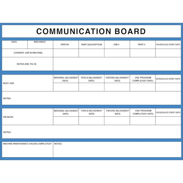 Communication Board Aluminum Dry Erase 32in x 24in